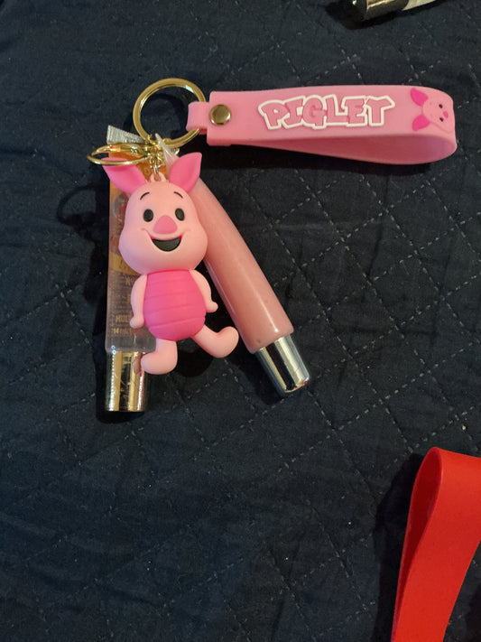 Piglet lipgloss keychain